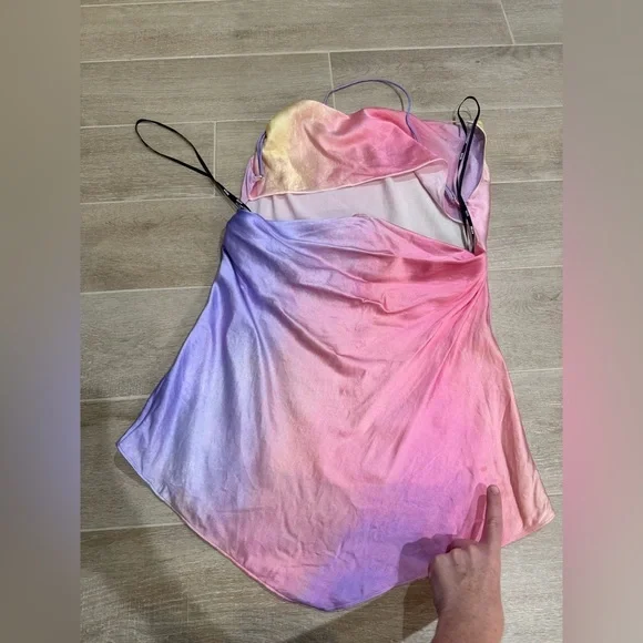 SER.O.YA ($398) Pracilla Dress in Sunset Tie Dye - Silk cowl neck - SIZE S - Picture 10 of 13